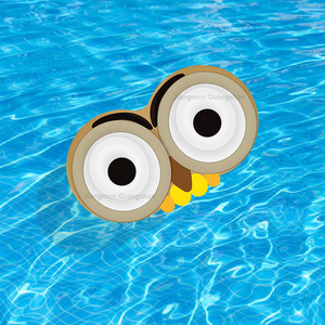 custom creative water floating animal raft owl eye inflatable pool float