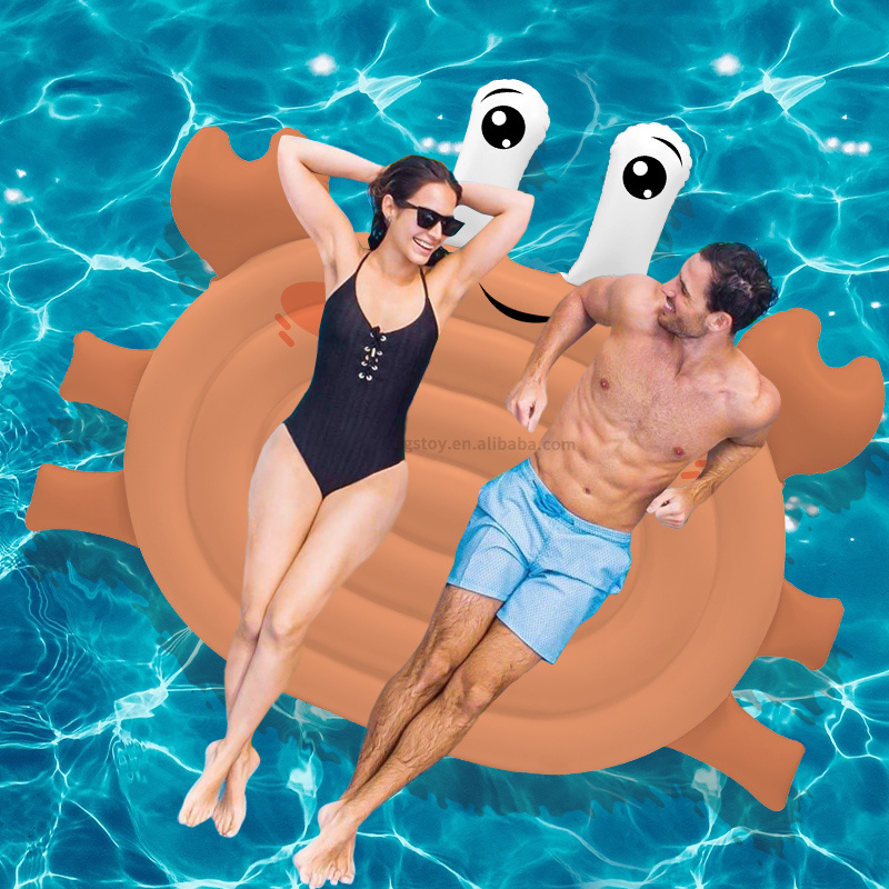 Cartoon crab PVC swimming floating board animal ride ones inflatable swim pool float