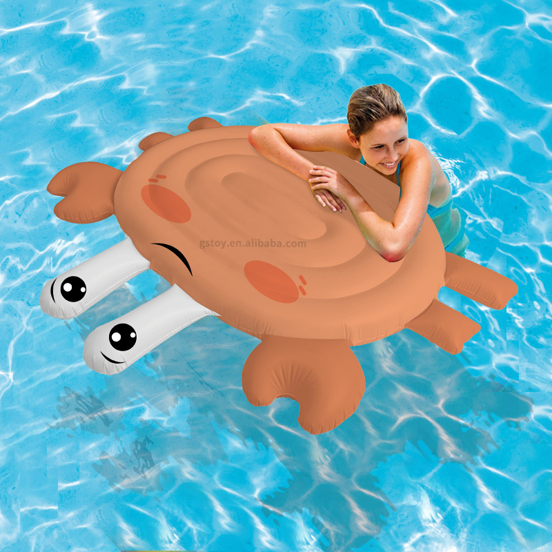 Cartoon crab PVC swimming floating board animal ride ones inflatable swim pool float