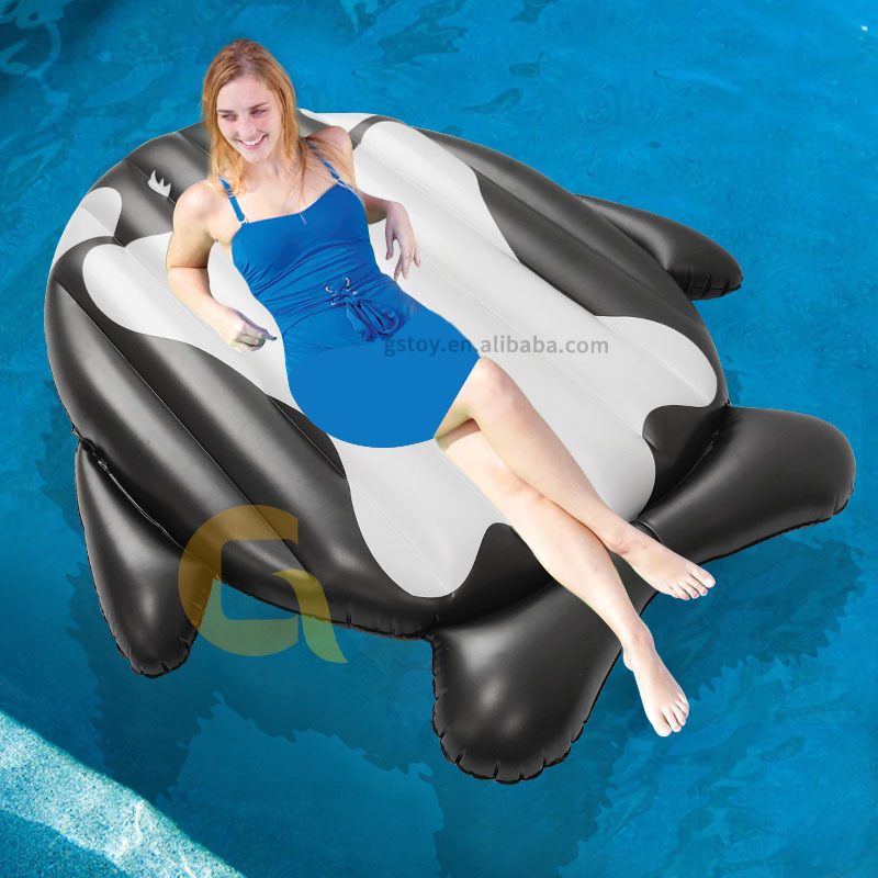 pool ride on custom giant inflatable killer whale pool float lounge