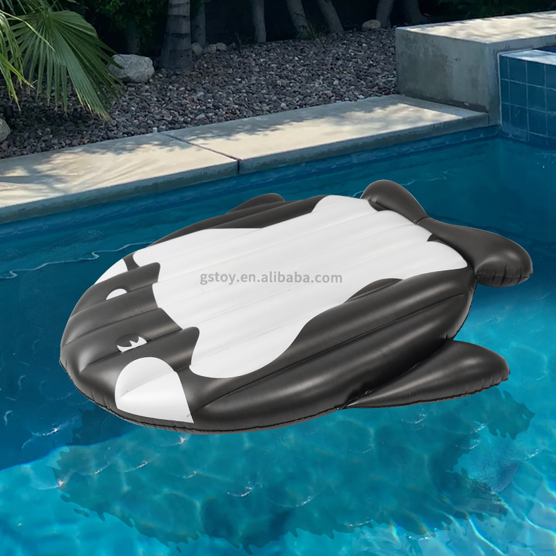 New design customized Killer whale water floating mat kids animal swimming float inflatable pool floats