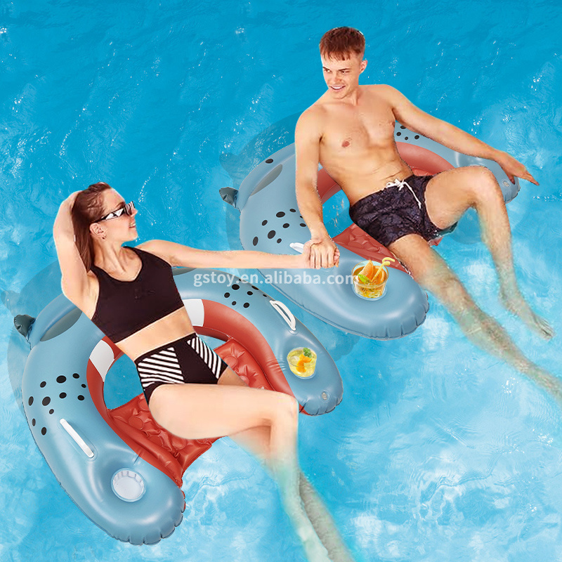 beach adult water fun play swimming pool floating lounger hippo inflatable floating pool chair