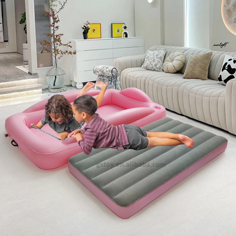 Floor Sleeping Mattress Beds Inflatable Pink Toddler Bed for Girls