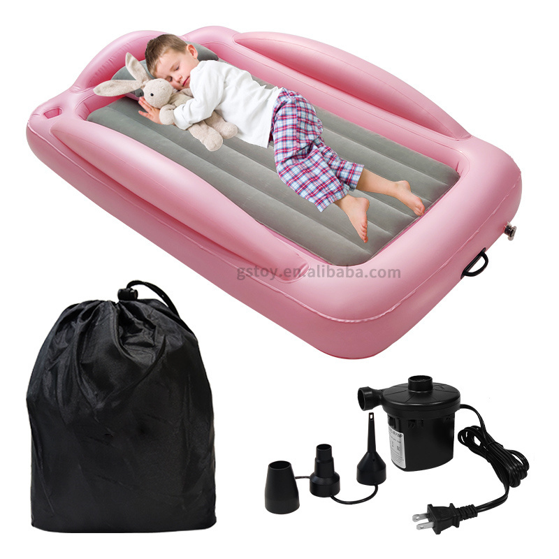 Floor Sleeping Mattress Beds Inflatable Pink Toddler Bed for Girls