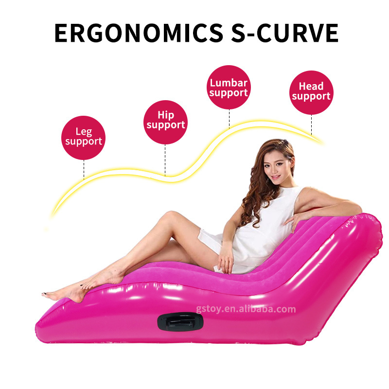 Foldable S-shaped indoor inflatable sex chair