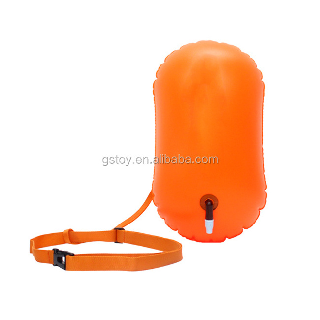 Inflatable Open Water Swim Buoy Air Bag Device Tow Float Swimming