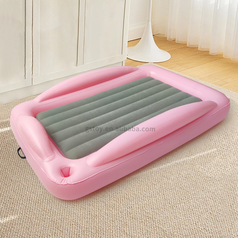 Floor Sleeping Mattress Beds Inflatable Pink Toddler Bed for Girls