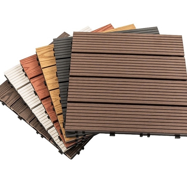 Non-slip terrace low price wpc diy tiles waterproof outdoor wpc deck tiles