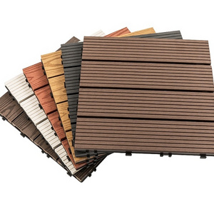 Non-slip terrace low price wpc diy tiles waterproof outdoor wpc deck tiles