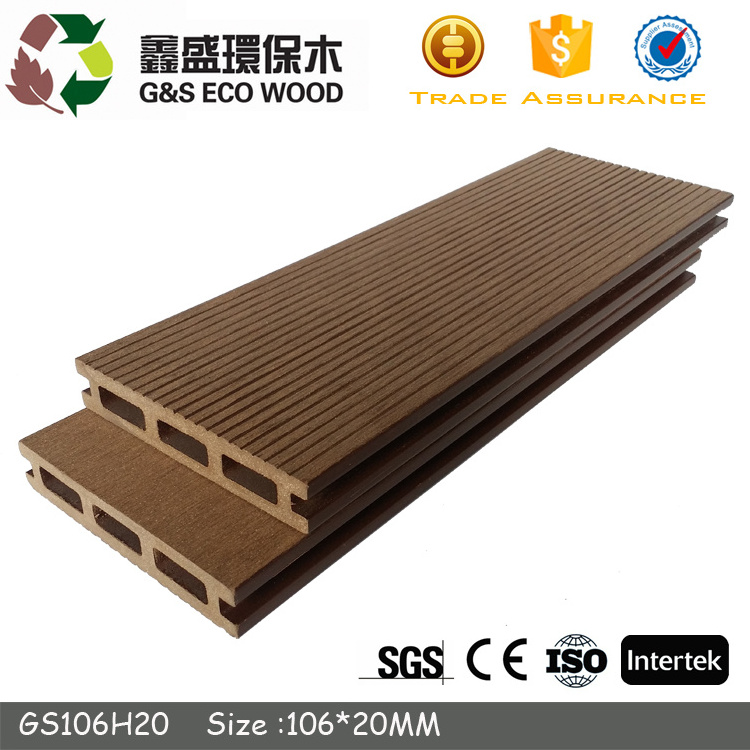 Outdoor anti-uv hollow fireproof composite timber wpc decking floor