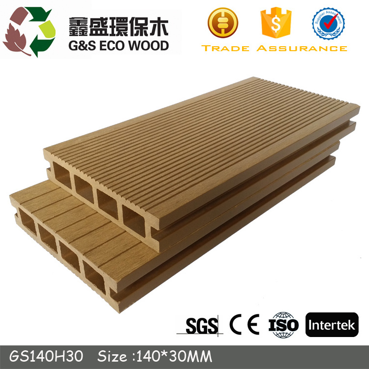 Cheap Hollow anti-rot composite wood plastic wpc decking floor