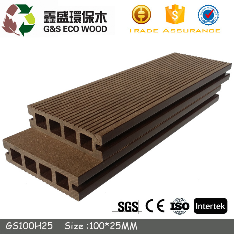 Cheap Hollow anti-rot composite wood plastic wpc decking floor