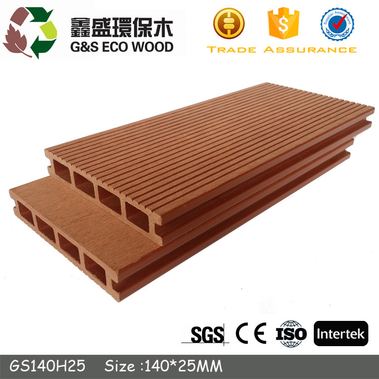 Outdoor anti-uv hollow fireproof composite timber wpc decking floor