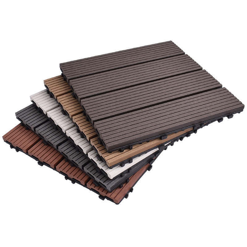 Anti-slipery decking with clip terrace wpc decking tiles wpc diy floor