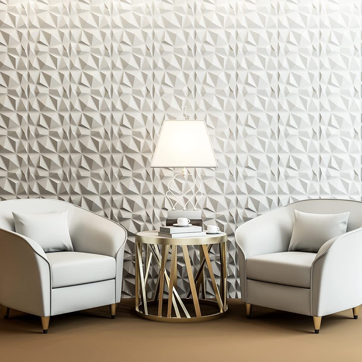 Plastic PVC 3D Wall Panels Wave Wallpaper Murals For Decors