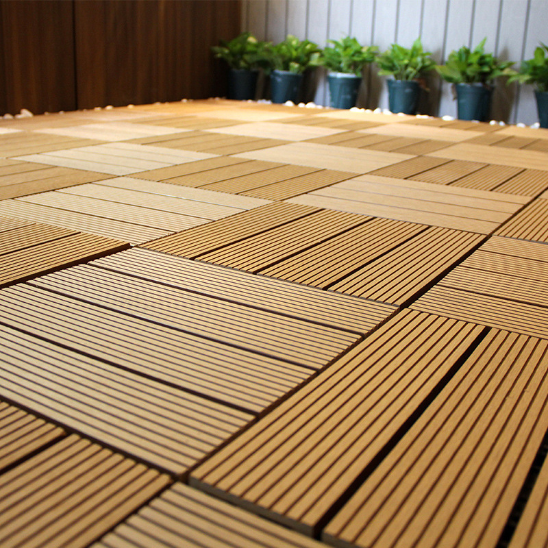 Waterproof Diy Wood Composite Floor Interlocking Outdoor Decking Tiles