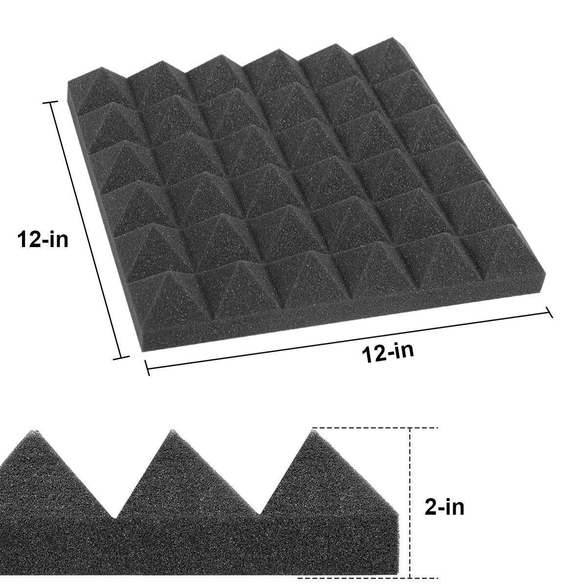 12 X 12 X 1 inches Acoustic Foam Panels With Sticker Noise Canceling Panels For Studio Recording