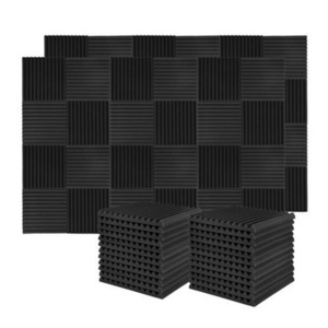 Black Sound Proof Foam Sound Absorption Studio Treatment Wall Panels Soundproof Acoustic Foam Absorber Polyurethane Foam