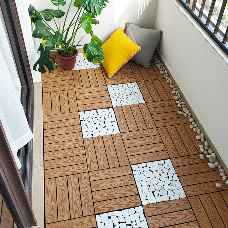 Waterproof Diy Wood Composite Floor Interlocking Outdoor Decking Tiles