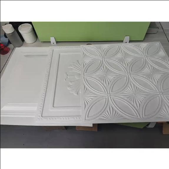 3D PVC Panel Interior Effect Gypsum Building Materials Square Shape False Ceiling Board Tiles Decoration Modern Wall Panels