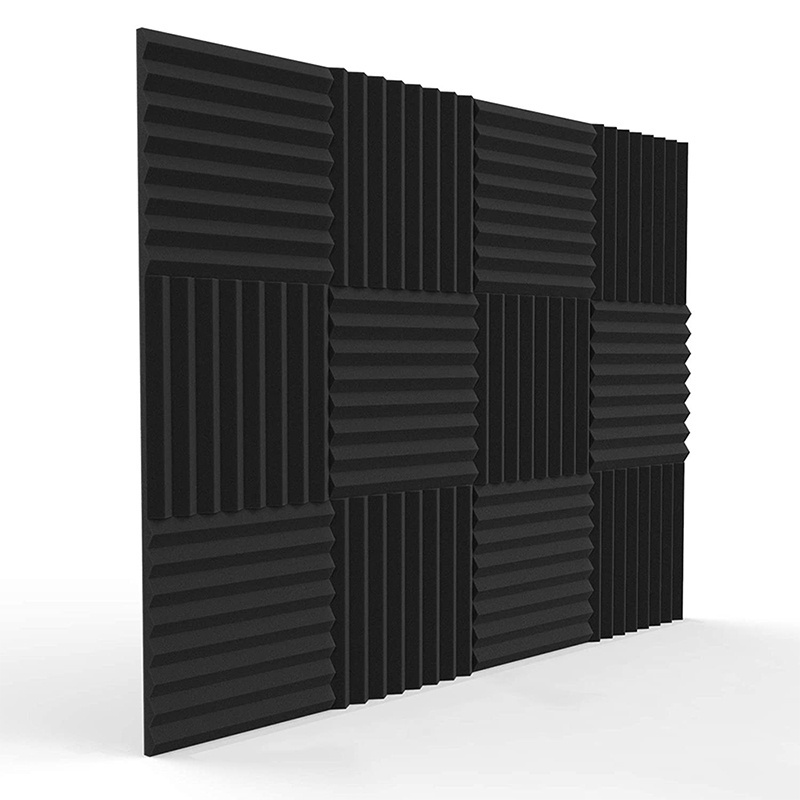 Black Sound Proof Foam Sound Absorption Studio Treatment Wall Panels Soundproof Acoustic Foam Absorber Polyurethane Foam