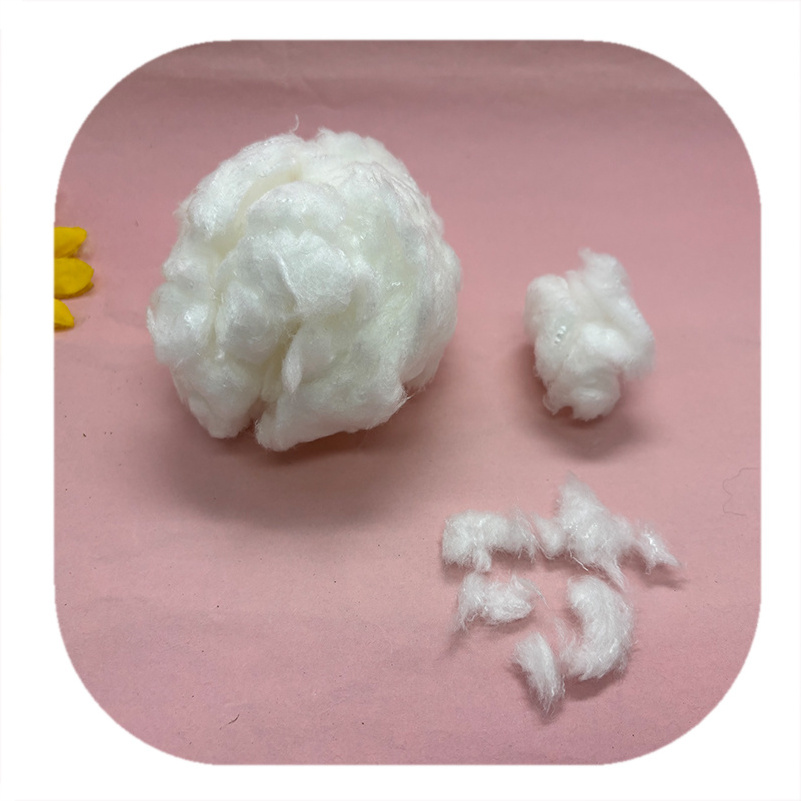 Competitive price white 2D 6MM bico polylactic acid fiber 100% PLA fiber