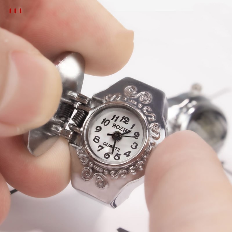 Multi-Color Watch And Ring Reloj Fashion Ring Watch Adjustable Trendy Rhinestone Quartz Watch Ring For Women Girls