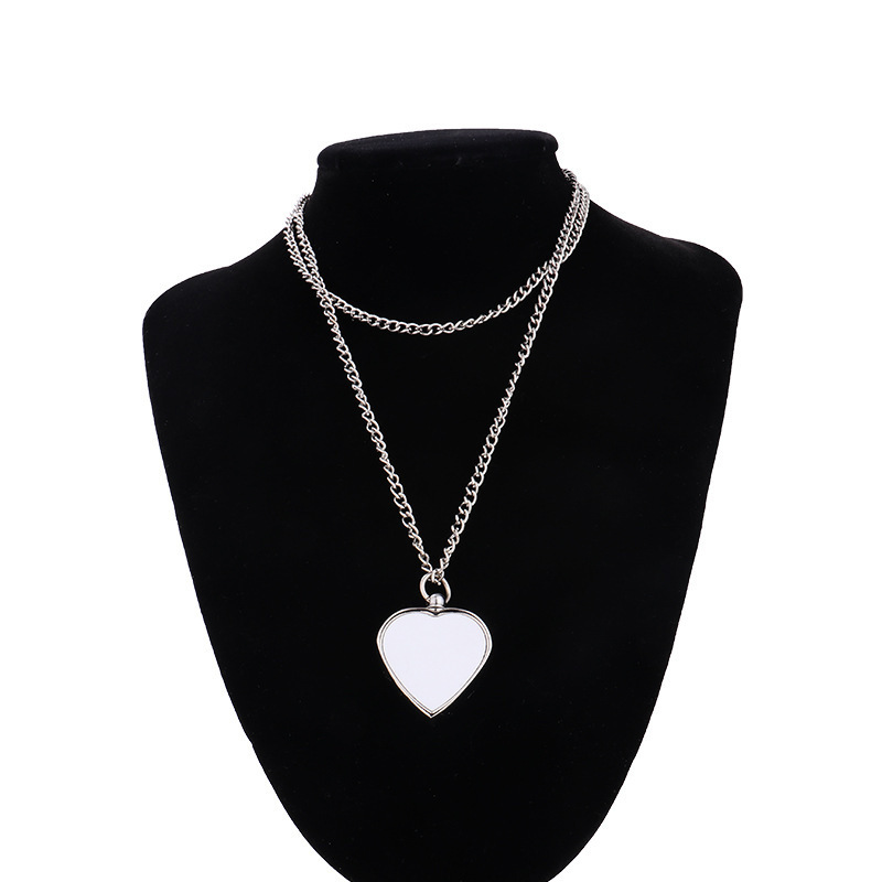 2022 Necklace Heart Pet Urn Necklace for Ashes Sublimation Blanks Heart Shape Necklace Couple Sublimation  Keychain