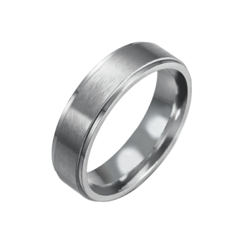 Fashion Good Quality Simple Titanium Steel Couple Rings for Men Jewelry