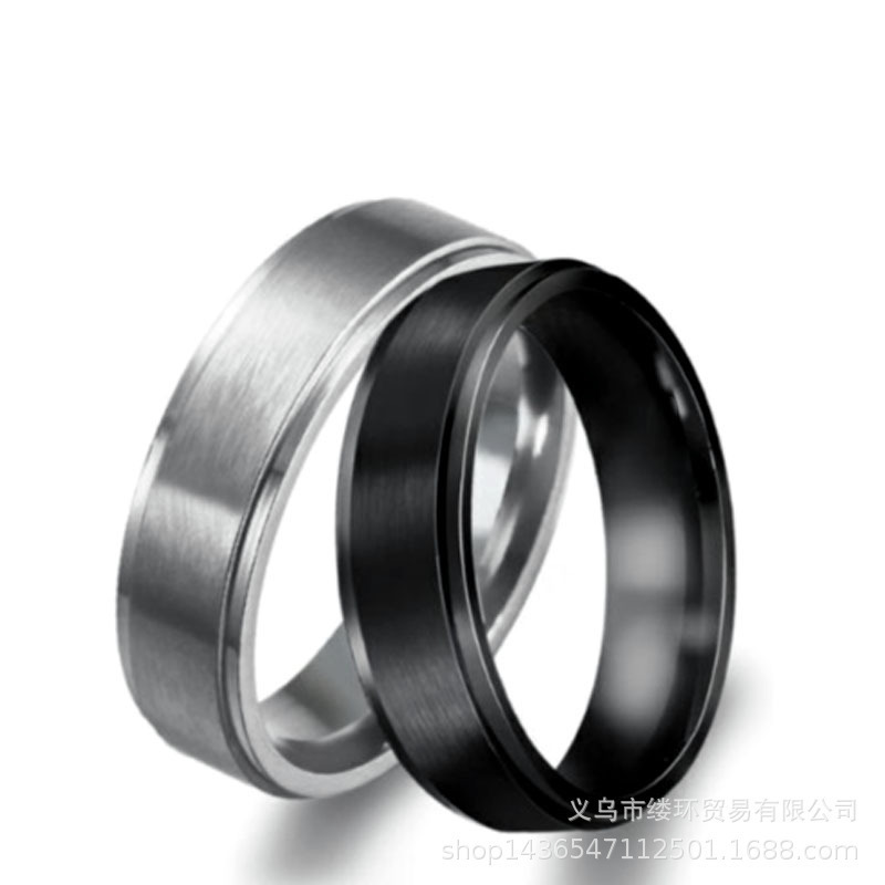 Fashion Good Quality Simple Titanium Steel Couple Rings for Men Jewelry