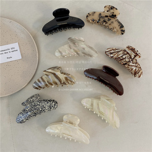 10.5 CM New Leopard Print Shell Marble Acetate Hair Clip Sweet Girl Grab Shark Clip Hair Accessories Hair Claw Clips