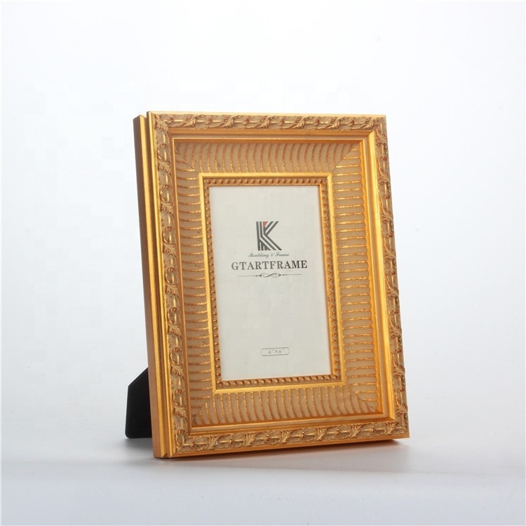 Wholesale Curved Glass Wood Art Deco Gold Photo Frame For Picture