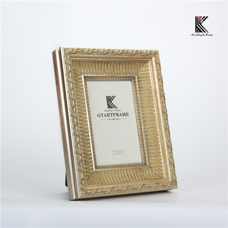 Wholesale Curved Glass Wood Art Deco Gold Photo Frame For Picture