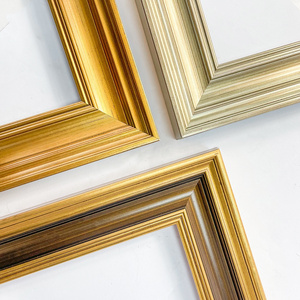 High Quality 8 10 A4 A3 A2 inch Customize Size Gold Leaf Wood Mirror Frame Wholesale Picture Frames for Home Decoration