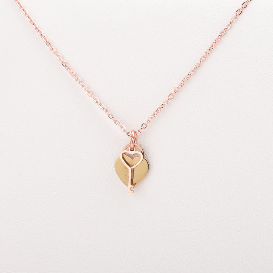 Wholesale Key My Heart Necklace Stainless Steel necklace chain rose gold , gold , silver lock and key necklace pictures