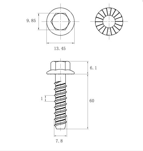 Masonry Screw M10*120  Hex Flange Head Concrete Screw Bolt in Anchor