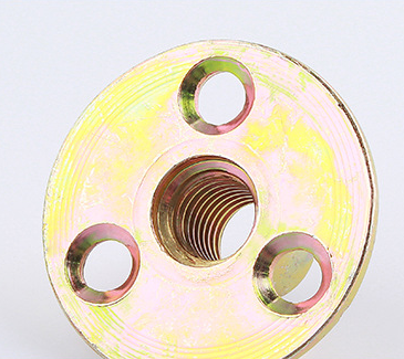 Hot Sale T Steel Nut Yellow Zinc Plated Three Brad Hole Tee Nut