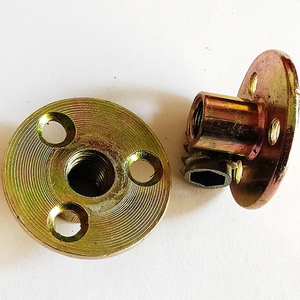 Hot Sale T Steel Nut Yellow Zinc Plated Three Brad Hole Tee Nut