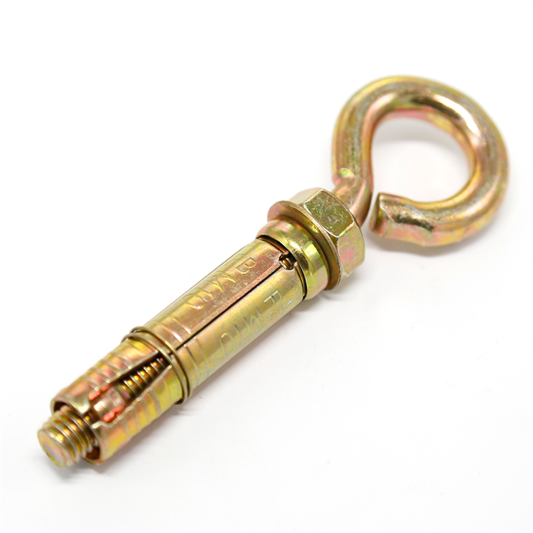 Yellow Zinc 3Pcs/4Pcs M12x120 Concrete Lifting Eye Bolt Anchor Galvanized Long Hook Bolt