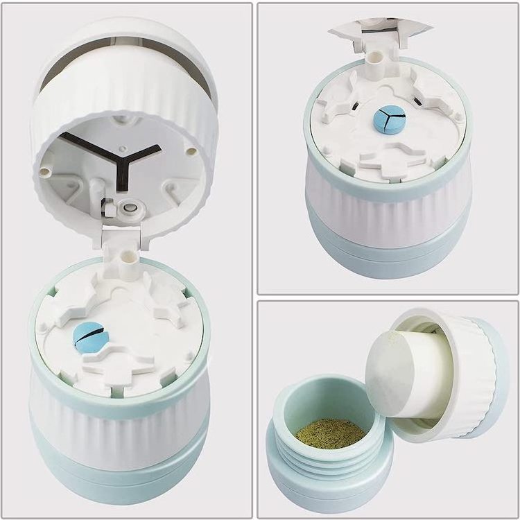 3 in 1Portable 4 Layer Grinder Splitter Tablet Cutter Divider Storage Case Pill Cutter Medicine Crusher Box