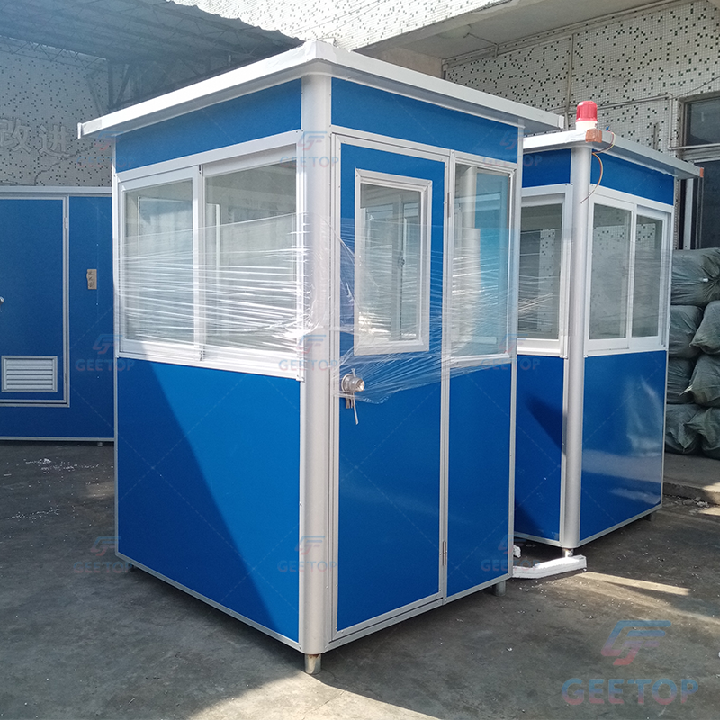 Prefabricated Portable Small Size Mini Box Shopping Security Booth Movable Security Surveillance Kiosk