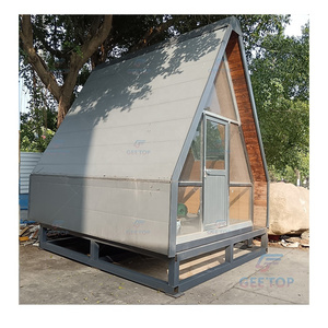 Small portable A frame house with steel building structure hot-selling competitive price tiny house wholesale A frame cabin