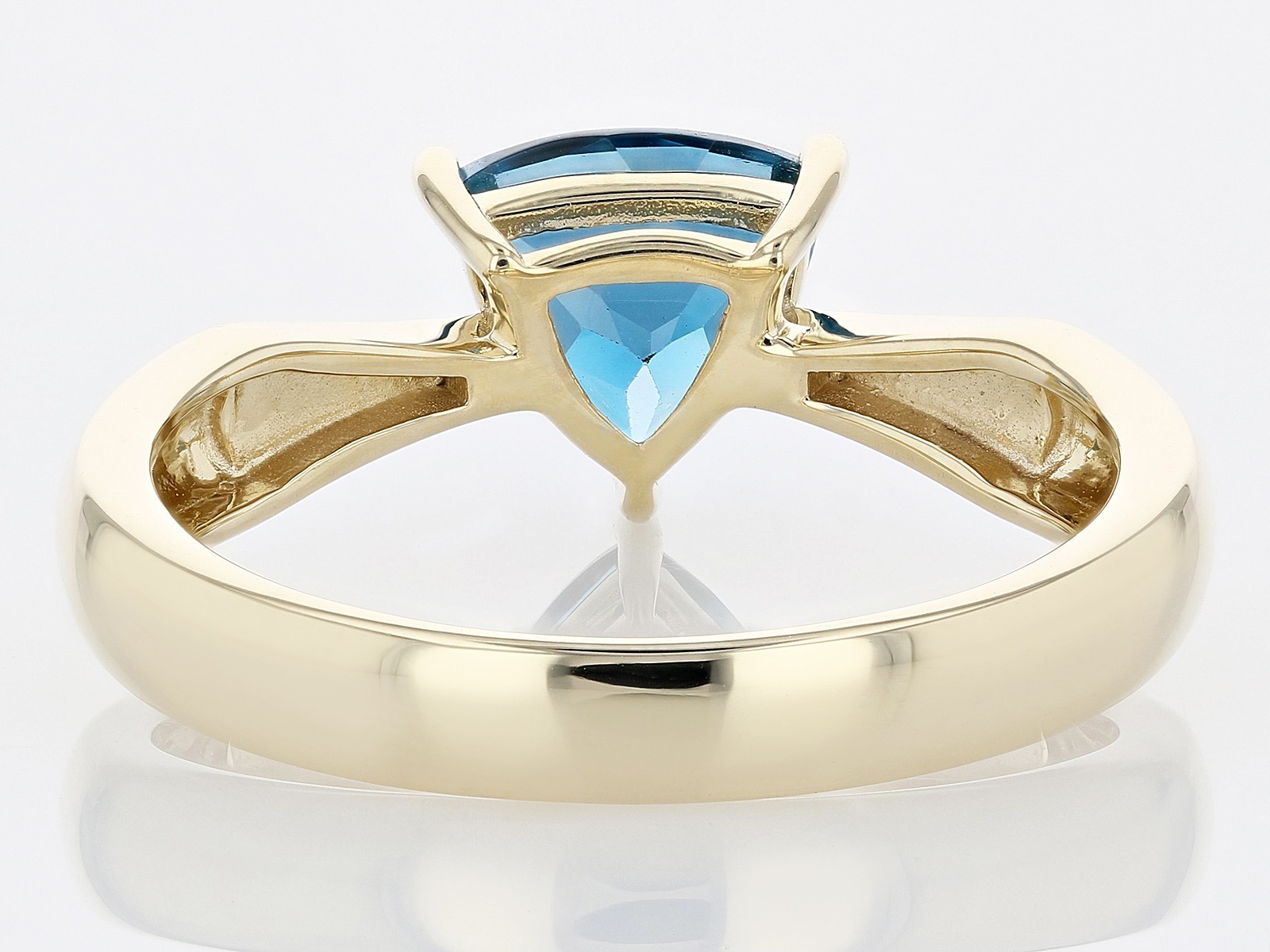 Regal Elegance: Trillion London Blue Topaz 10K Yellow Gold Ring | Elegant Fine Jewelry | A Distinctive Statement of Style Ring