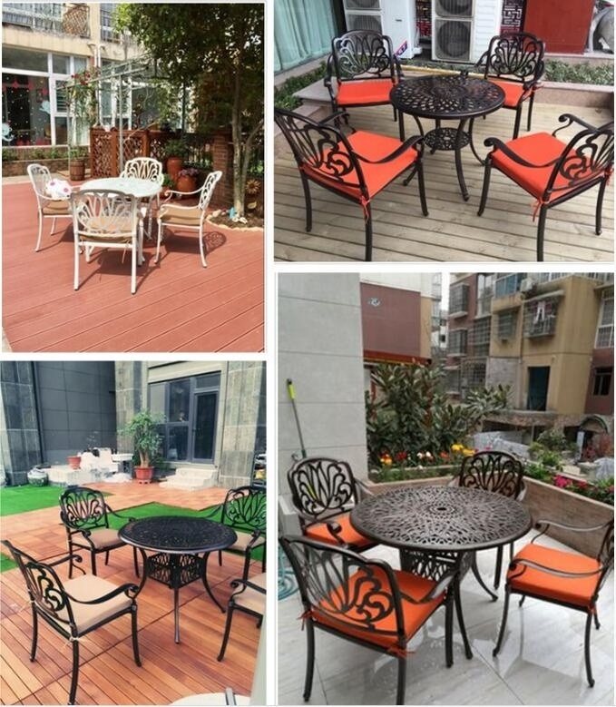 Cheap Cast Aluminum Composite mesh Outdoor Patio Furniture/6 seater garden set