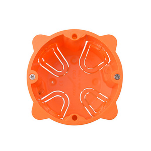 Factory Price EU Standard 86 Type Orange Plastic Wall Mounted Electrical Joinable Plasterboards Bottom Box for Switch and Socket