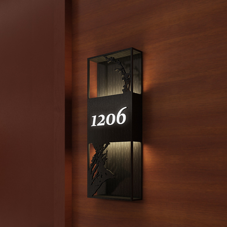 New Arrival OEM Customized Smart Hotel Plates Unique Door Room Number Sign Special Personalised Doorplate