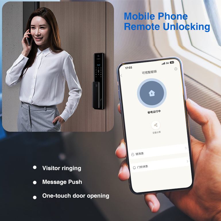 Wifi APP Control Smart Lock With Camera Fingerprint Smart Home Door Lock 3d Face Recognition Gate Lock