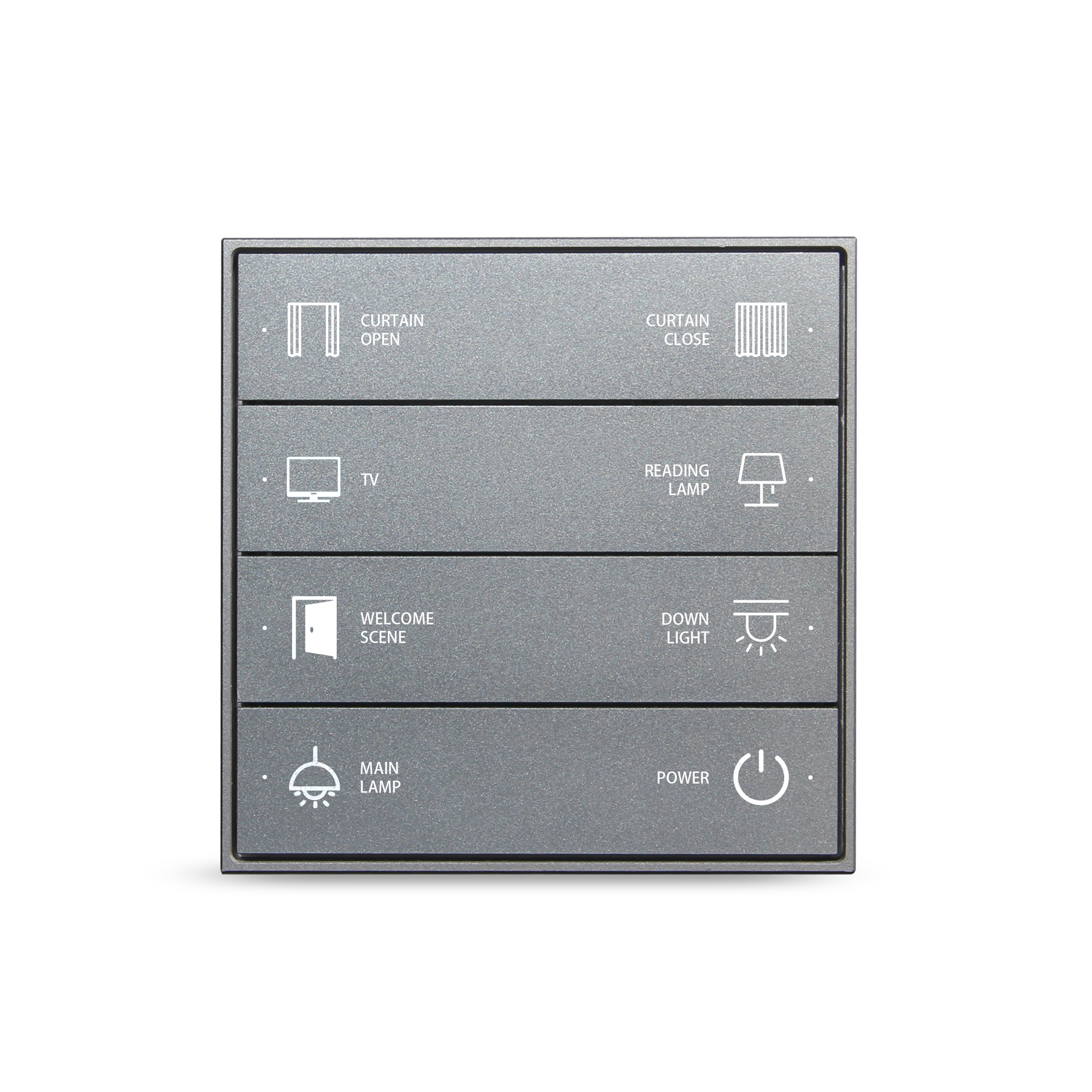 KNX Smart Automation System Smart Home Hotel Wall Switch Intelligent Silver 8 Push Button Panel