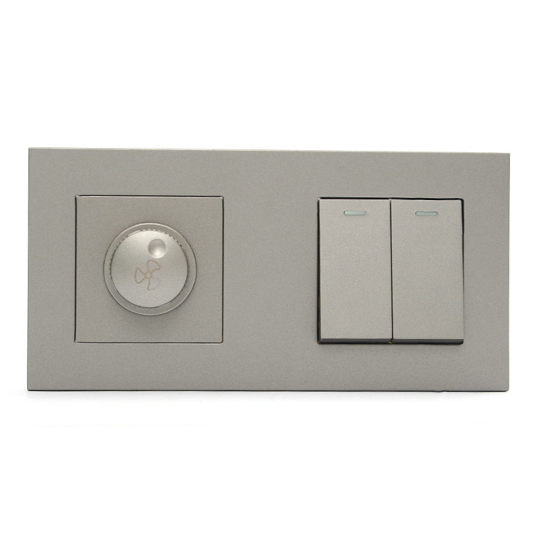 2 gang Reset wall light switches with fan speed control dimmer switch