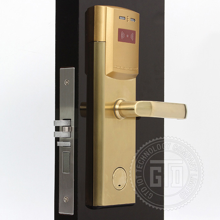 High Quality Gold Color RF Card Open Room Electronic Hotel Door Lock